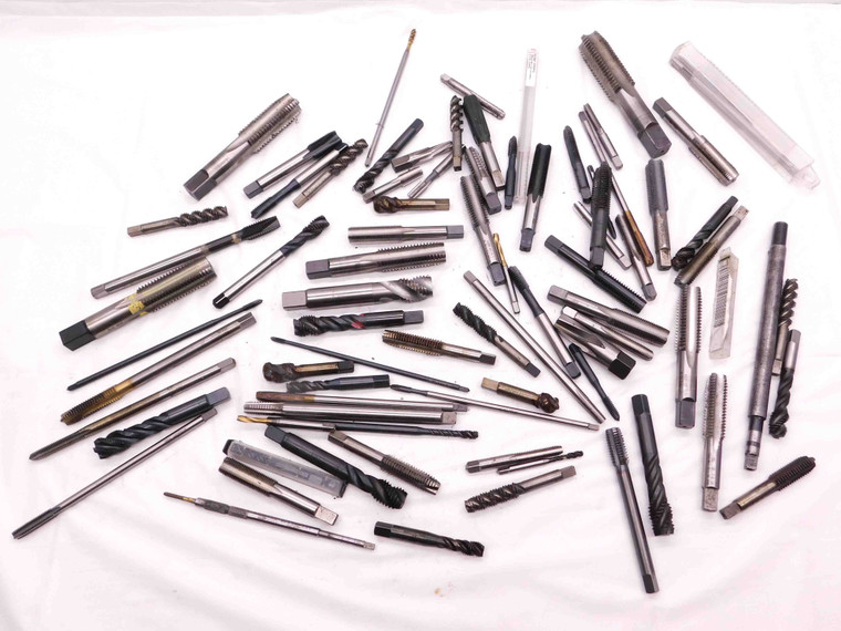 LARGE LOT OF VARIOUS SIZES AND TYPES OF HSS TAPS SPIRAL STRAIGHT CNC MACHINIST - BR10589BM4