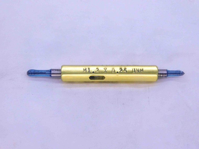 M1.2 X .25 THREAD PLUG GAGE 1.2 0.25 GO NO GO P.D.'S = 1.038 & 1.066 METRIC UNM - DW37265SLW