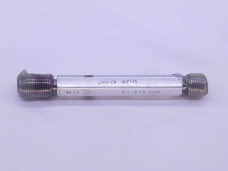 1/2 20 UNF 2B PREPLATE THREAD PLUG GAGE .5 .50 GO NO GO P.D.'S = .4685 & .4731 - DW37355CQ5