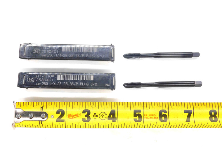 2pcs. NEW OSG 1/4 28 UNF 2B HSE STEAM OXIDE SPIRAL POINT PLUG TAPS 3 STRAIGHT FL - DCT-DM2834