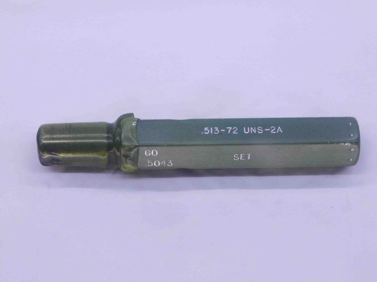 .513 72 UNS 2A SPECIAL SET THREAD PLUG GAGE .5130 GO ONLY P.D. = .5043 CHECK - DW37405SLW