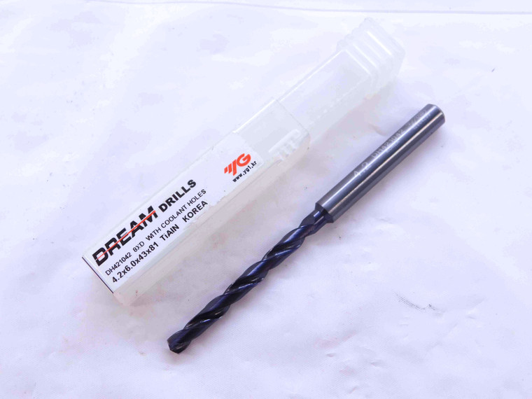 YG1 DREAM DRILLS 4.2mm TiAIN HSS COOLANT TWIST DRILL BIT DH421042 6mm SHANK - NS2039CG5