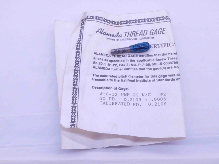 NEW 10 32 UNF STI HELICOIL THREAD PLUG GAGE #10 .190 GO ONLY P.D. = .2103 2B 3B - DW37521SLW