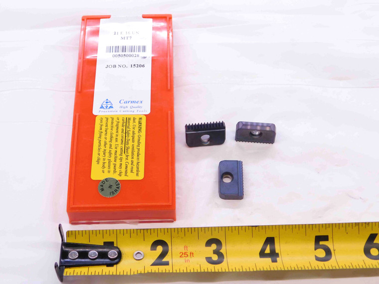 3pcs NEW CARMEX 21 E 16 UN MT7 CARBIDE THREAD MILL INSERTS 16 TPI 60 DEGREE - NS2078CG5