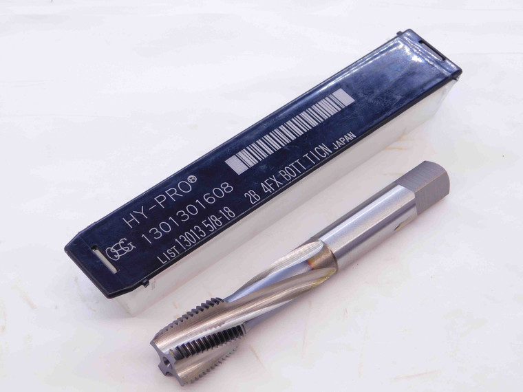 NEW OSG HY-PRO 5/8 18 NF 2B HSE BOTTOMING TAP 4 SPIRAL FLUTE .625 1301301608 - DCT-NS2164