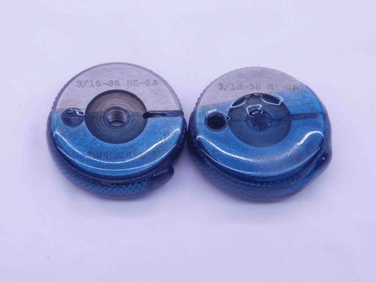 3/16 36 NS 2A THREAD RING GAGES .1875 GO NO GO P.D.'S = .1686 & .1656 UNS-2A - DW37549CQ5