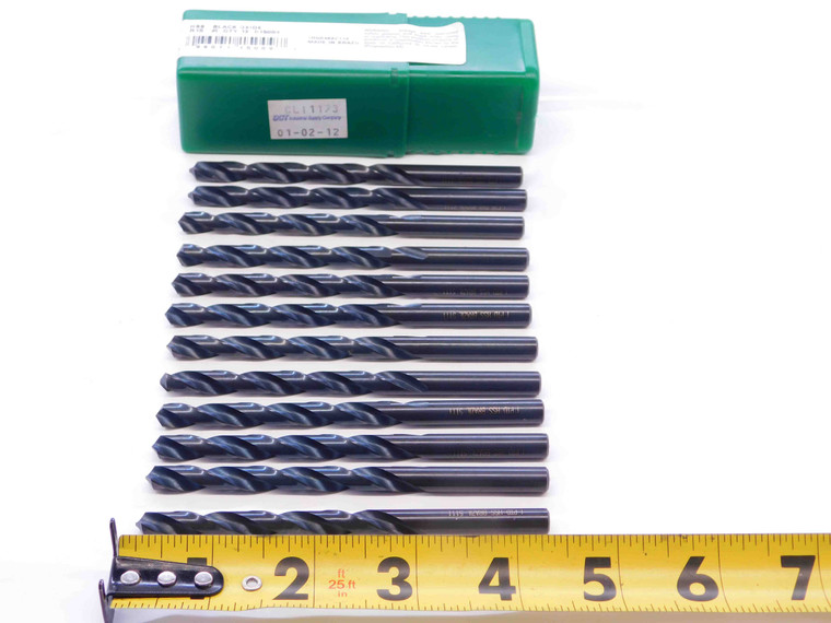 12PCS PTD LETTER I BLACK OXIDE HSS TWIST DRILL BIT 0.272 SHANK 2 1/2 LOC .272 - DCT-NS2172