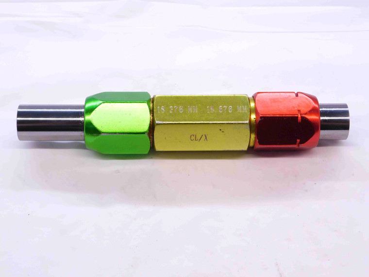 18.376 & 18.676 CL X METRIC PIN PLUG GAGE GO NO GO 19.000 -.324 19 mm .7235 - NS2199SLW