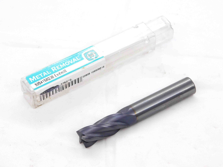 NEW METAL REMOVAL 3/8 O.D. 1" LOC TiCN CARBIDE END MILL 4 FL 1330-2377 .375 - DCT-DM3100