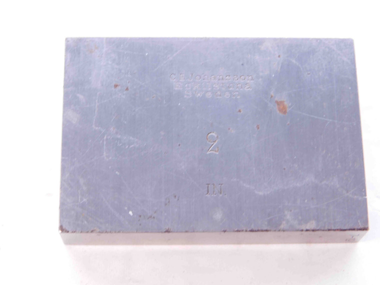 C.E JOHANSON ESKILSTUNA SWEDEN 2" RECTANGULAR STEEL GAGE BLOCK 2.0 CALIBRATION - NS2420SLW