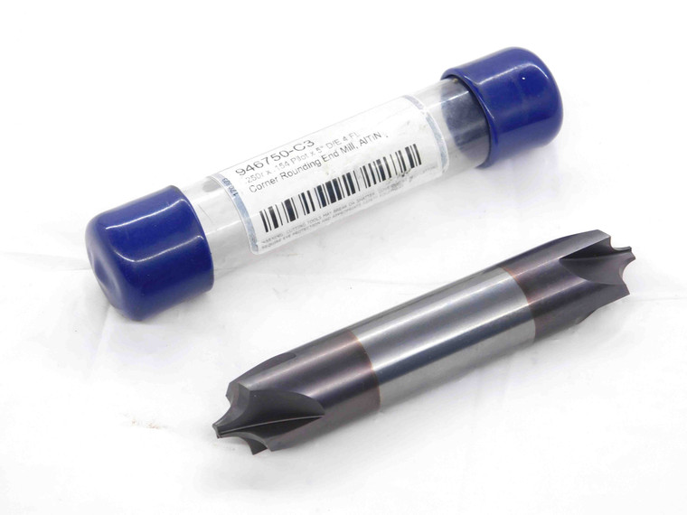 NEW 1/4 RAD AlTiN DOUBLE ENDED CORNER ROUNDING CARBIDE END MILL 3/4 SHANK 4 FL - DM3152CG5