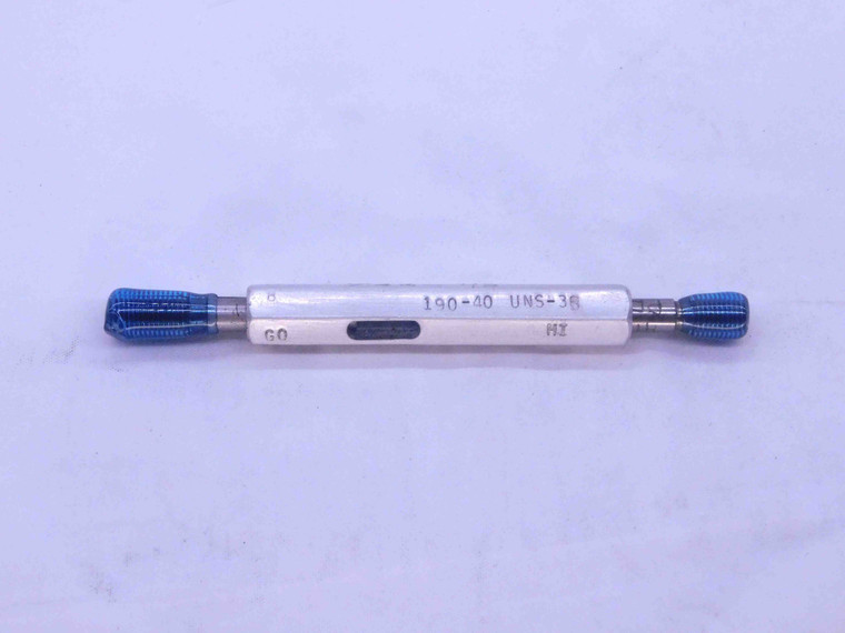 10 40 UNS 3B THREAD PLUG GAGE #10 .190 .1900 GO NO GO P.D.'S = .1738 & .1766 - DW37641CX5
