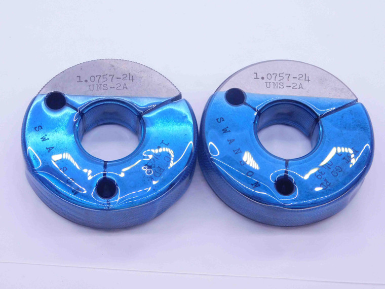 1.0757 24 UNS 2A SPECIAL THREAD RING GAGES GO NO GO P.D.'S = 1.0486 & 1.0439 - DW37661CQ5