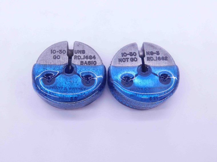 10 30 NS 3 THREAD RING GAGES #10 .190 .1900 GO NO GO P.D.'S = .1684 & .1662 - DW37675SLW