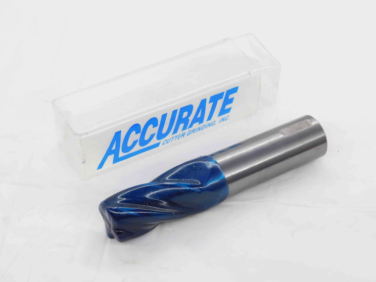 NEW ACCURATE 1" O.D. 2" LOC CARBIDE END MILL 1" SHANK 4 FLUTE 1.0 2.23 DEG P/S - DM3204CG4