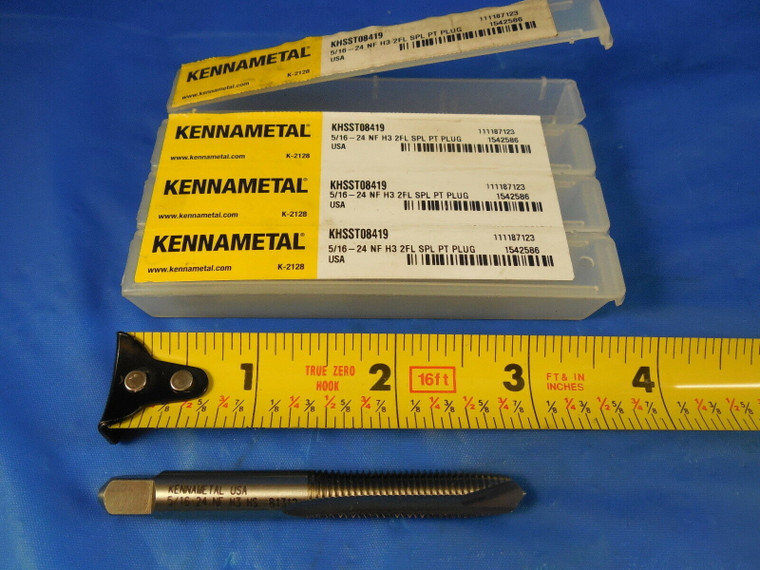 4PCS NEW KENNAMETAL 5/16 24 TAP NF H3 2 FLUTE SPIRAL POINT PLUG KHSST08419 TOOL