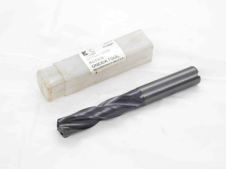 KENNAMETAL 13.5mm TiAlN CARBIDE COOLANT TWIST DRILL BIT B976A13500 14mm SHANK - DM3498BF4