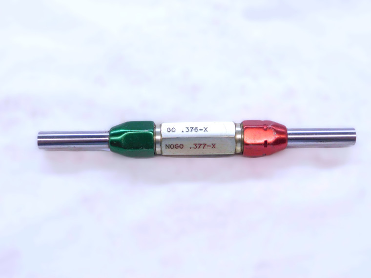 .3760 & .3770 CL X PIN PLUG GAGE GO NO GO .3750 +.0010 3/8 9.576 mm .376 .377 - NS3018CG4