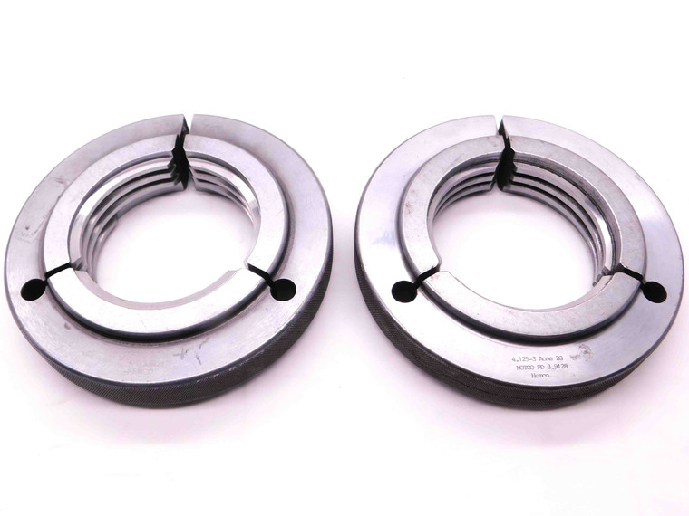 4 1/8 3 ACME 2G THREAD RING GAGES 4.125 3.0 GO NO GO P.D.'S = 3.9423 & 3.9128 NA - BR10937DG5