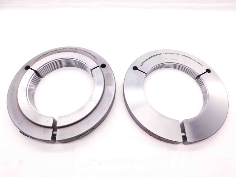 6 3/8 6 STUB ACME 3G LEFT HAND THREAD RING GAGES 6.375 GO NO GO = 6.3099 6.2971 - BR10949DG5