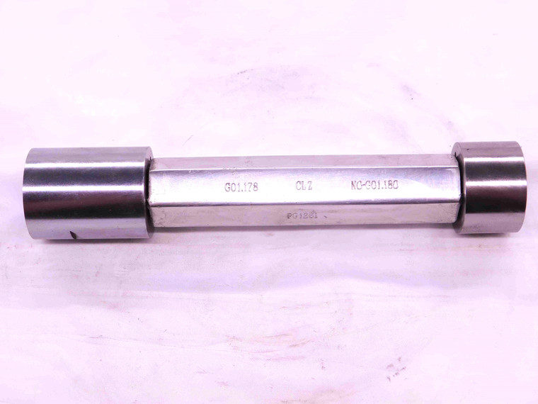 1.1780 & 1.1800 CL Z PIN PLUG GAGE GO NO GO 1.1875 -.0075 1 3/16 30 1.178 1.180 - NS3241CZ5