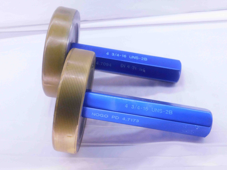 4 3/4 16 UNS 2B THREAD PLUG GAGE 4.75 4.750 GO NO GO P.D.'S = 4.7094 & 4.7173 - DW37883CY5
