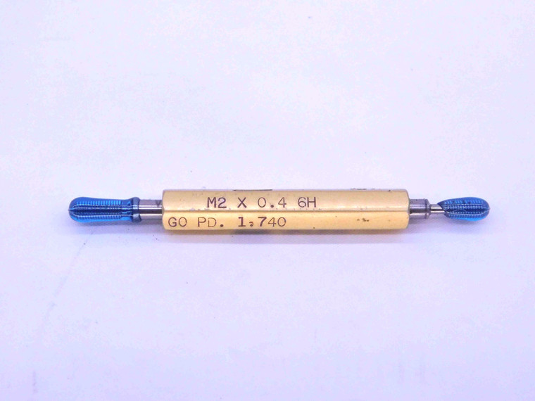 M2 X .4 6H METRIC THREAD PLUG GAGE 2 0.4 GO NO GO P.D.'S = 1.740 & 1.830 CHECK - DW37986SLW