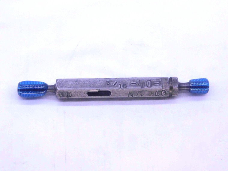 3/16 40 THREAD PLUG GAGE .1875 GO NO GO P.D.'S = .1713 & .1747 INSPECTION CHECK - DW38042SLW