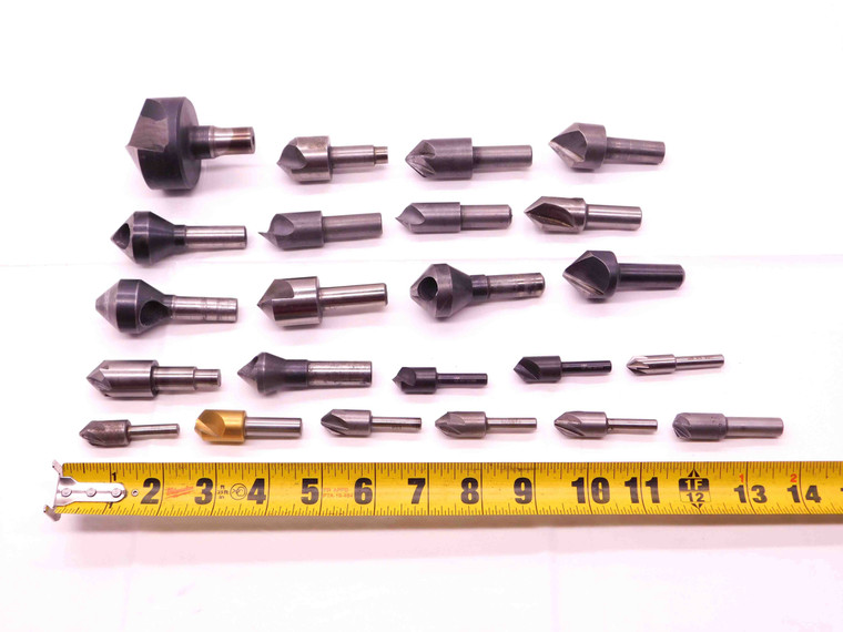 LARGE LOT OF HSS COUNTERSINKS & DEBURRING TOOLS 3/8 TO 2" DIAMETER RANGE CNC - BR11089BM4
