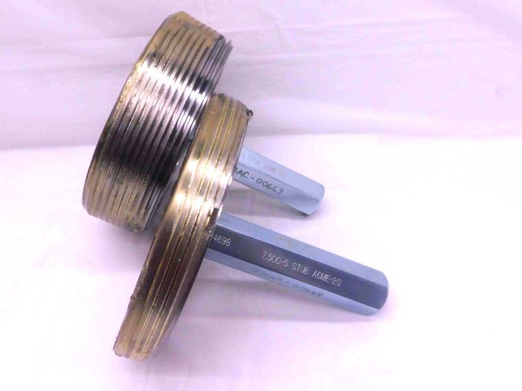 7 1/2 5 STUB ACME 2G VERMONT THREAD PLUG GAGE 7.5 5.0 GO NO GO = 7.4400 & 7.4698 - DW38123DG5