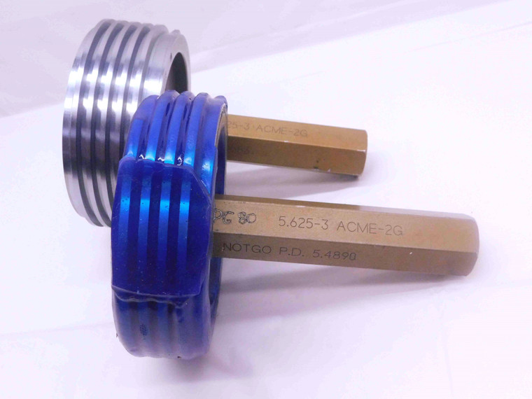 5 5/8 3 ACME 2G THREAD PLUG GAGE 5.625 GO NO GO P.D.'S = 5.4583 & 5.4890 CHECK - DW38128DG5