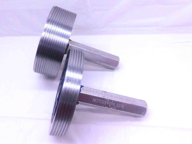 6 3/8 6 STUB ACME 3G LEFT HAND THREAD PLUG GAGE 6.375 GO NO GO = 6.3250 & 6.3378 - DW38129DG5