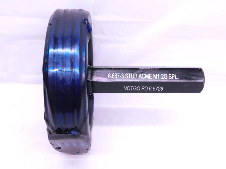 6.687 3 STUB ACME M1-2G SPECIAL THREAD PLUG GAGE 6.6870 NO GO ONLY P.D. = 6.5726 - DW38137DG5