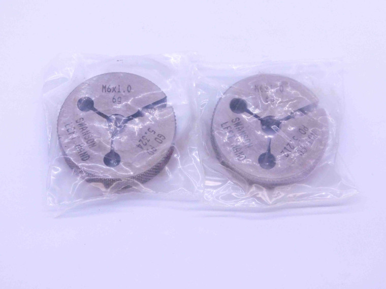 NEW M6 X 1 6g LEFT HAND THREAD RING GAGES 6 1.0 GO NO GO P.D.'S = 5.324 & 5.212 - DW38205OB5