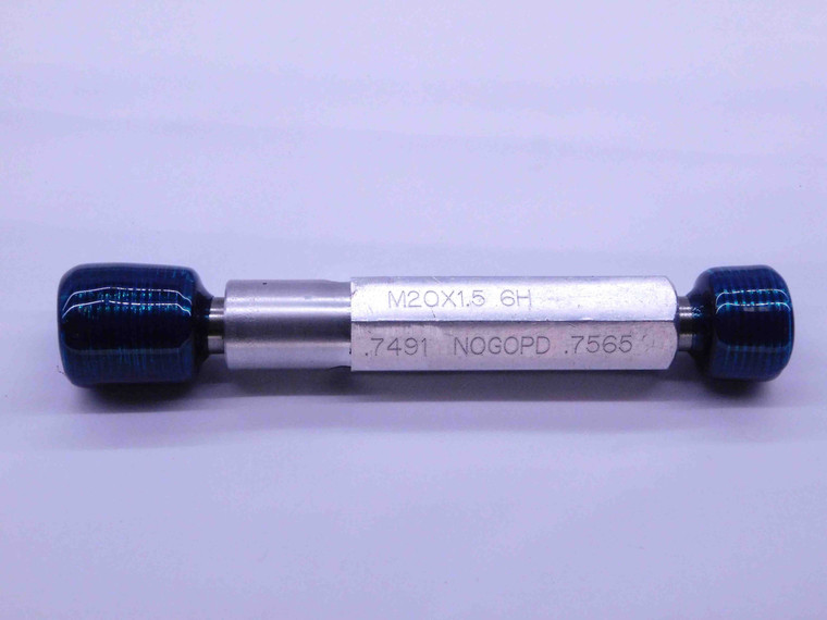 M20 X 1.5 6H METRIC THREAD PLUG GAGE 20 GO NO GO P.D.'S = .7491 & .7565 CHECK - DW38207SLW