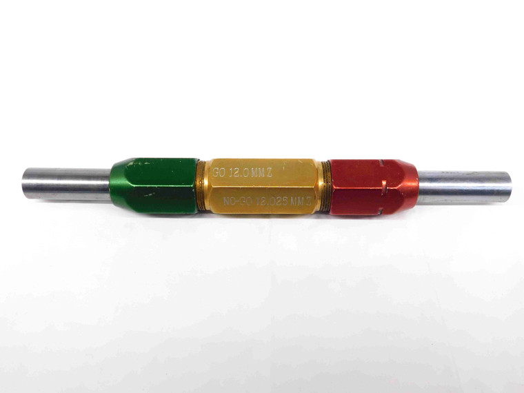 12.000 & 12.025 METRIC PIN PLUG GAGE GO NO GO ONSIZE 12 .4724 12.00 INSPECTION - TJ0102SLW