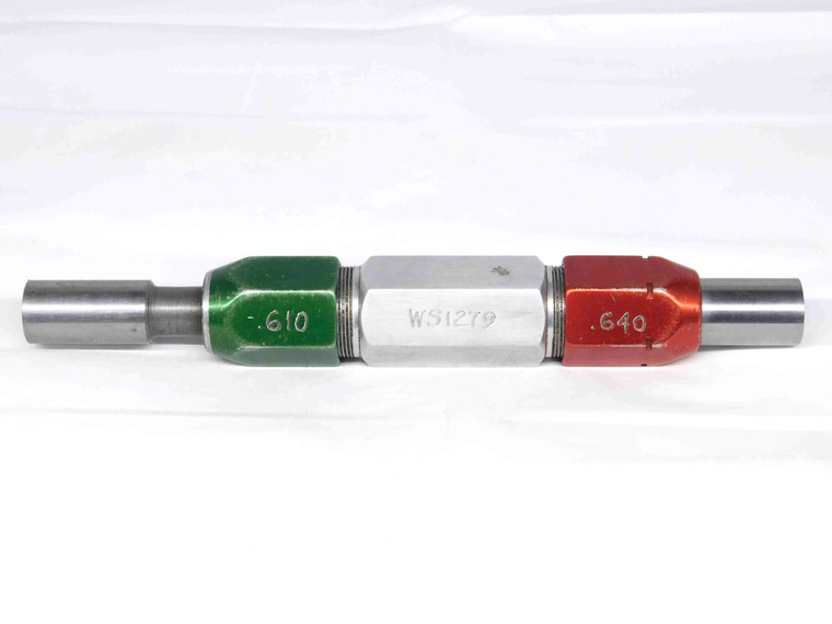 .6100 & .6400 PIN PLUG GAGE GO NO GO .6094 +.0006 39/64 16.256 mm .610 .640 - TJ0131SLW