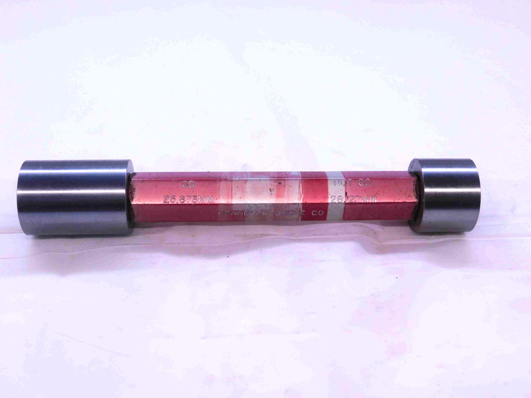 25.873 & 26.127 CL Y METRIC PIN PLUG GAGE GO NO GO 26.000 -.127 26 mm 1.0286 - JG0055SLW