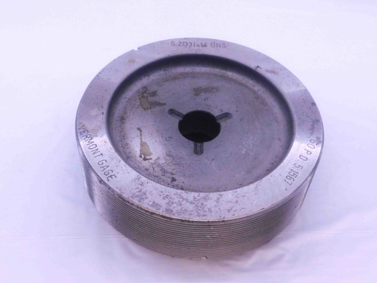 BUDGET 5.2031 14 UNS VERMONT THREAD PLUG GAGE GO ONLY PD = 5.1567 2B 3B 5 13/64 - DW38284LVR