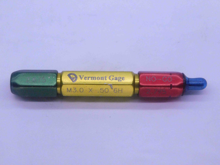 M3 X .5 6H METRIC VERMONT THREAD PLUG GAGE 3 0.5 NO GO ONLY P.D. = 2.775 CHECK - DW38232SLW