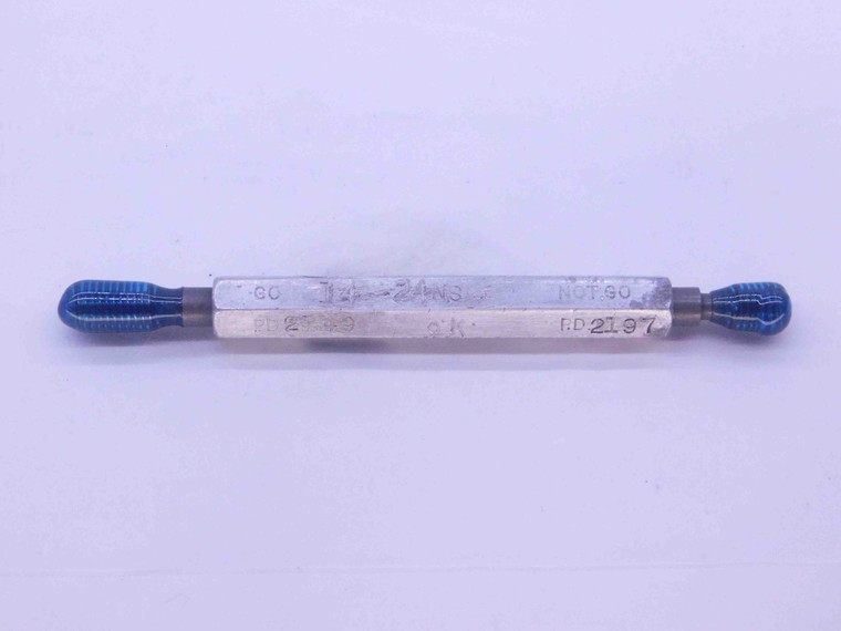 14 24 NS 2B THREAD PLUG GAGE #14 .242 GO NO GO P.D.'S = .2149 & .2197 UNS-2B - DW38241SLW