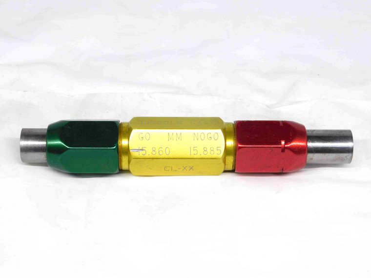 15.860 & 15.885 CL XX METRIC PIN PLUG GAGE GO NO GO 16.000 -.115 16 .6254 15.86 - TJ0191SLW
