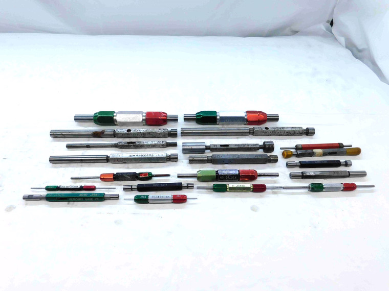 20pcs LOT OF ASSORTED PIN PLUG GAGES GO NO GO HANDLES INSPECTION CHECK MACHINIST - JG0653LVR
