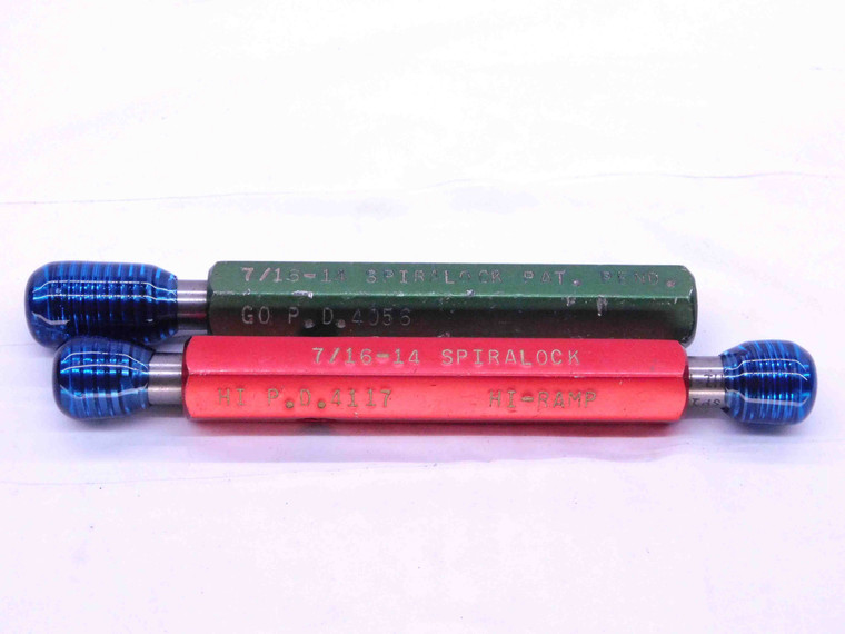 7/16 14 SPIRALOCK THREAD PLUG GAGE .4375 GO NOGO = .4056 .4117 49623 HI RAMP SPL - DW38606CZ5