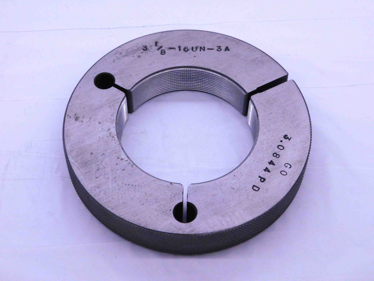 3 1/8 16 UN 3A THREAD RING GAGE 3.125 3.1250 GO ONLY P.D. = 3.0844 INSPECTION - DW38638SLW