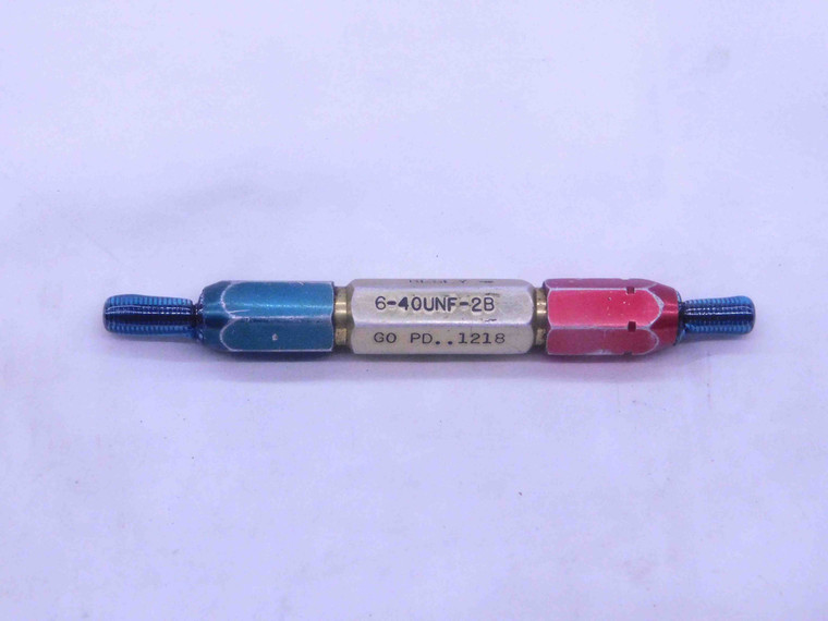 6 40 UNF 2B THREAD PLUG GAGE #6 .138 .1380 GO NO GO P.D.'S = .1218 & .1252 CHECK - BL3793PW