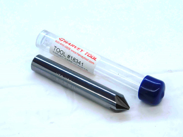NEW HARVEY TOOL 1/2 O.D. 0.425 LOC 41 DEG CHAMFER CARBIDE END MILL 4 FL 18341 .5 - JG1101CG5