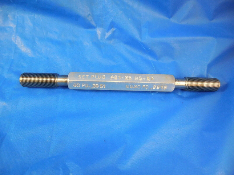 .421 28 NS 2A SET THREAD PLUG GAGE .4210 GO NO GO P.D.'S = .3951 & .5918 TOOLING