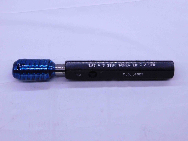 1/2 8 STUB ACME 2G LEFT HAND DOUBLE LEAD THREAD PLUG GAGE .5 GO ONLY PD = .4625 - DW38918OB6