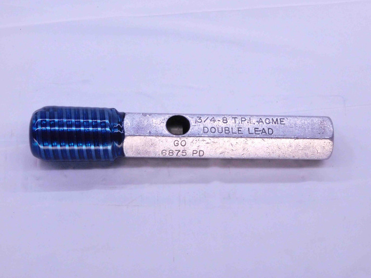 3/4 8 ACME 2G DOUBLE LEAD THREAD PLUG GAGE .75 .750 GO ONLY P.D. = .6875 CHECK - DW38920OB6